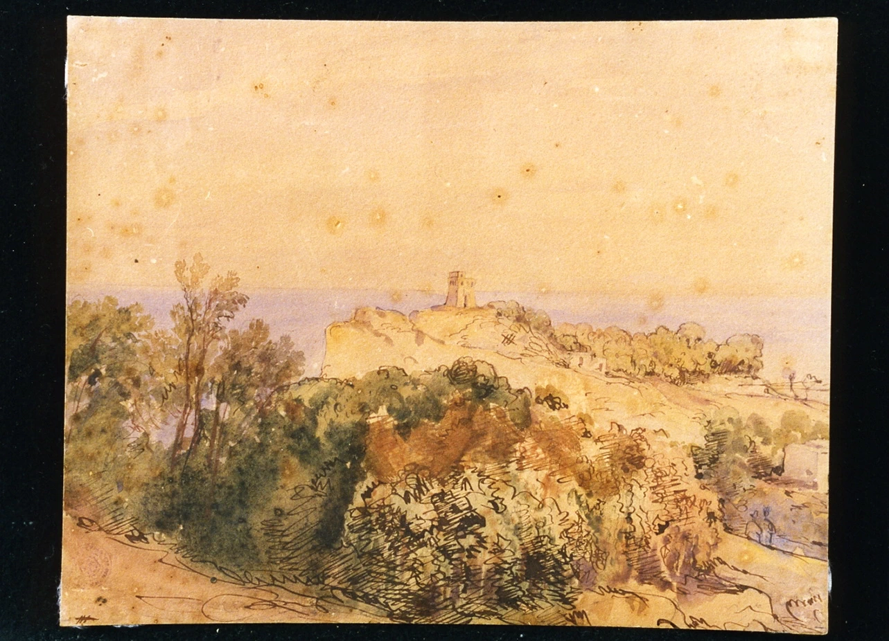 Paesaggio con torre sulla costiera amalfitana - Museo Nazionale di san Martino, Napoli